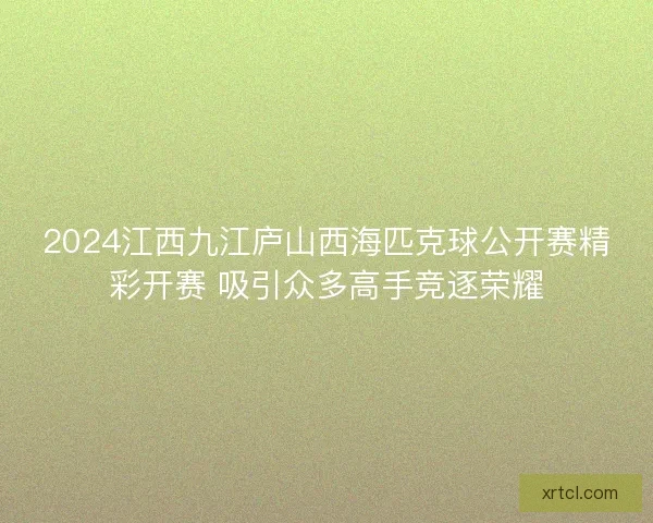 2024江西九江庐山西海匹克球公开赛精彩开赛 吸引众多高手竞逐荣耀